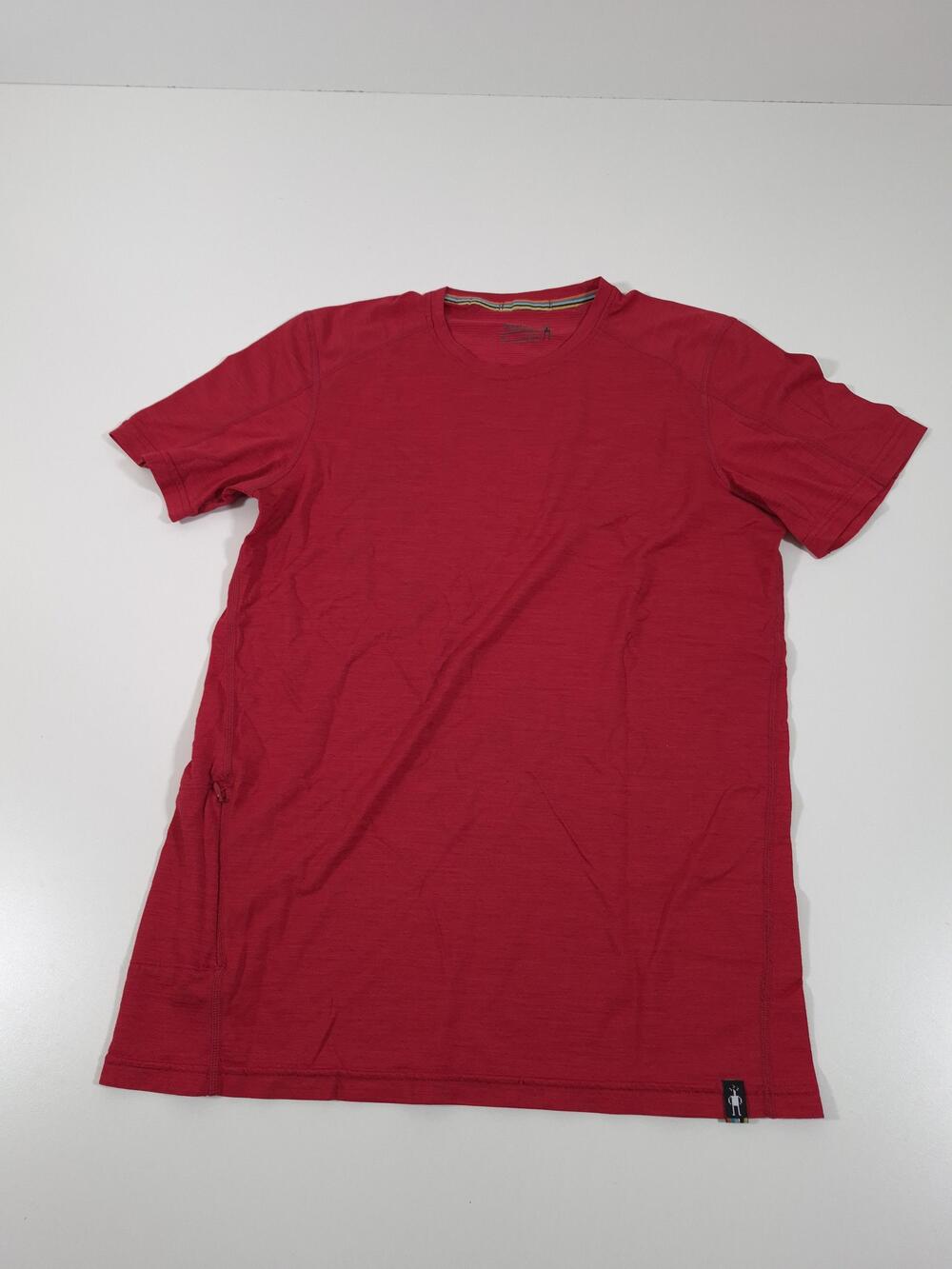 Smartwool Merino Sport 150 Shirt Mens Small Red Short Sleeve Wool Tee Running